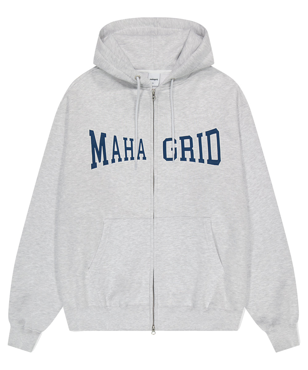 Mahagrid Applique Zip Up Hoodie