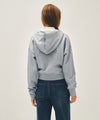 Marithé François Girbaud W BACK CLASSIC LOGO CROP HOODIE ZIPUP heather gray