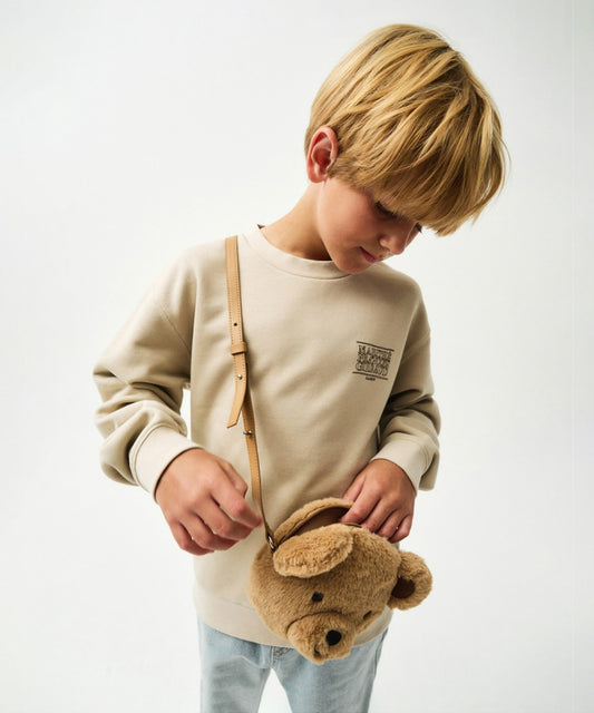 Marithé François Girbaud ENFANT DOODLE CLASSIC LOGO SWEATSHIRT BEIGE