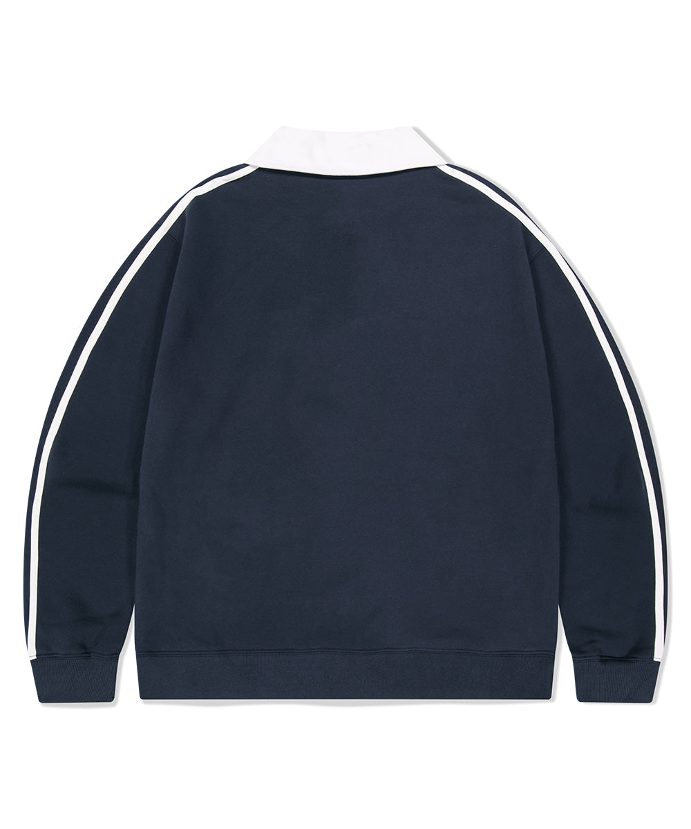Mahagrid Track Collar Sweatshirt Navy