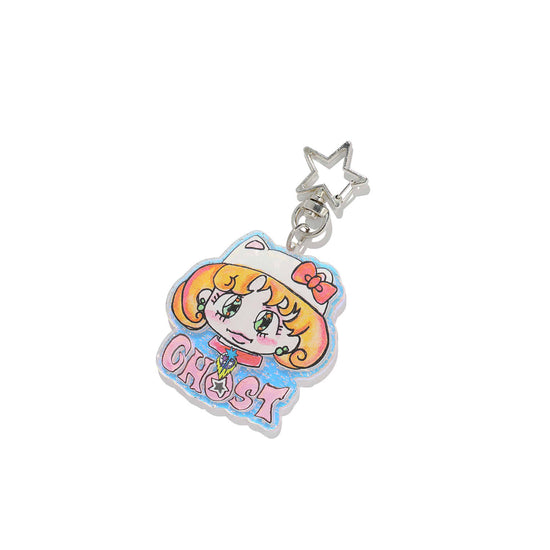 Nice Ghost Club Ghost Soul Girl Acrylic Cat Key Chain [Mix]
