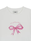 MLB Women's Bow Tie Graphic Slim Semi Crop T-Shirts