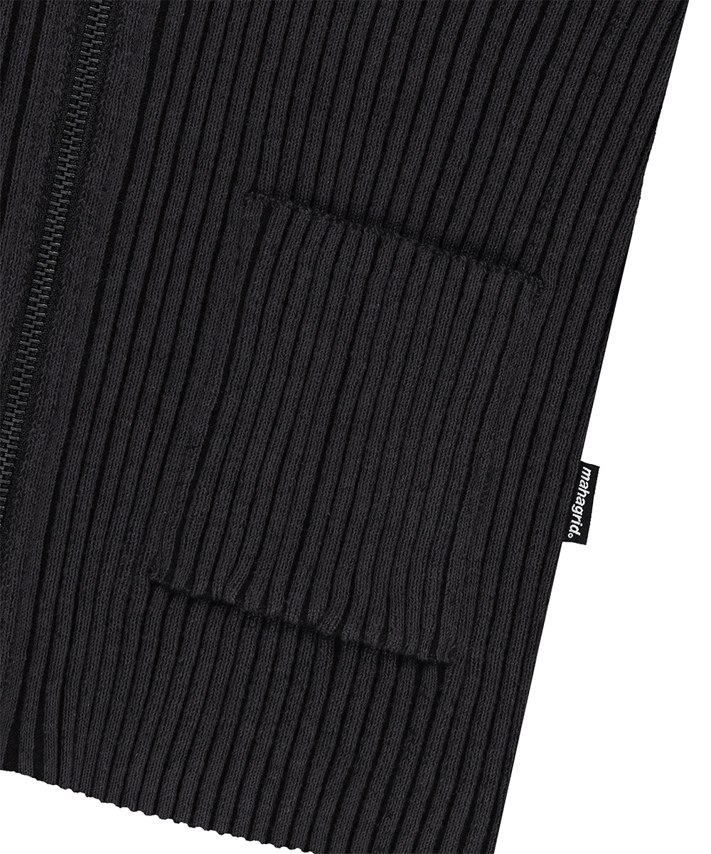 Mahagrid Two Tone Zip Up Cardigan