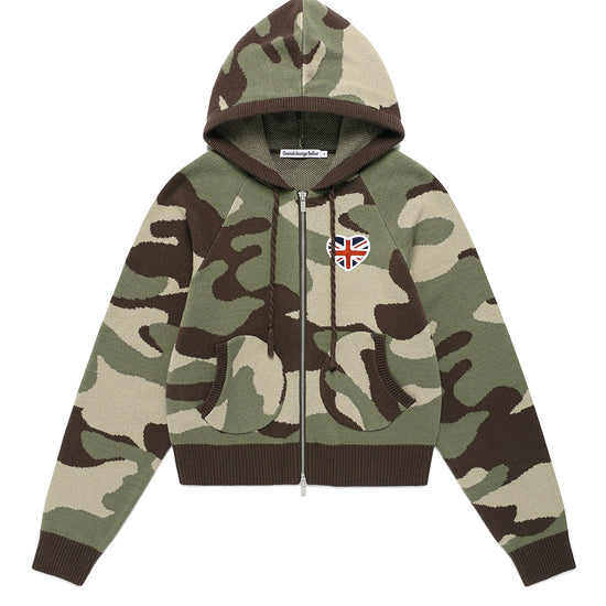 Cavish Women's Union Jack Knit Zip Up Hoodie