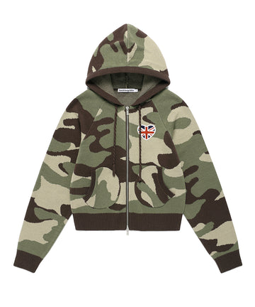 Cavish Women's Union Jack Knit Zip Up Hoodie