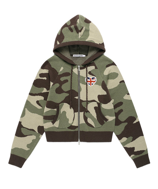 Cavish Women's Union Jack Knit Zip Up Hoodie