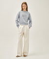 Marithé François Girbaud W CLASSIC LOGO CROP SWEATSHIRT heather gray