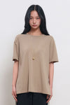 General Idea WOMAN Temperature-Cut Cool Relaxed-Fit Knit T-Shirt [TAUPE]