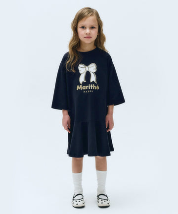 Marithé François Girbaud Kids 3/4 Sleeve Jersey Onepiece Navy