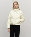 Marithé François Girbaud Women's Glossy Crop Down Jacket in Ivory