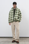 General Idea UNISEX Warm Check Fleece Zip-Up Jumper