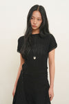 General Idea WOMAN Pleated Half Neck Knit Top