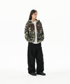 Mahagrid Camo Applique Zip Up Hoodie