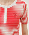 Marithé François Girbaud W STRIPE HENLEY NECK TEE