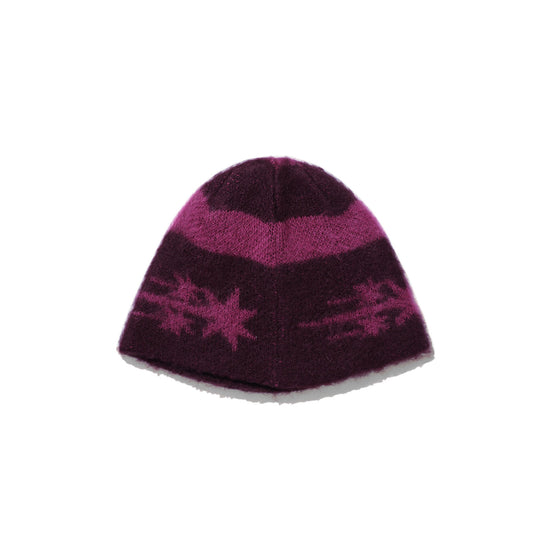 Nice Ghost Club Stripe 3 Star Logo Mohair Beanie [Pink]