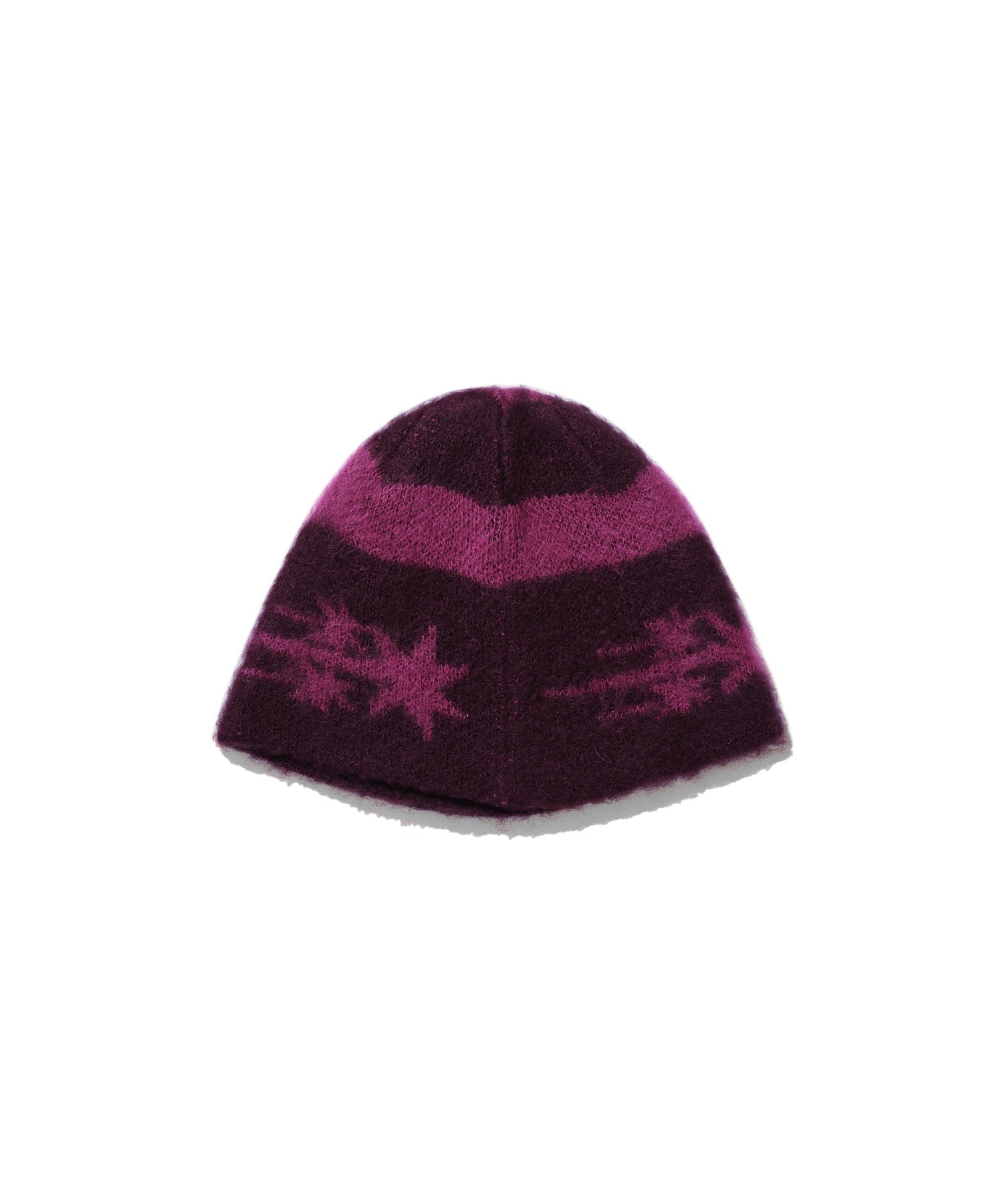 Nice Ghost Club Stripe 3 Star Logo Mohair Beanie [Pink]