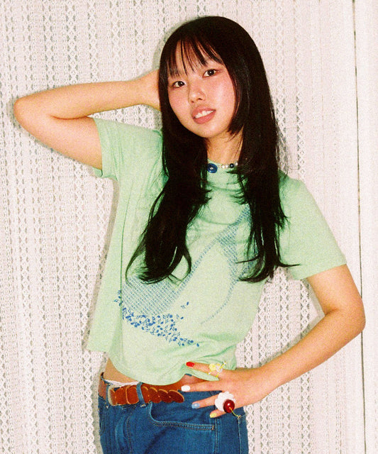 Nice Ghost Club X Jimmizo Music Note Tee in Yellow Green
