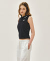 Marithé François Girbaud W SMALL CLASSIC LOGO PK COLLAR SLEEVELESS dot