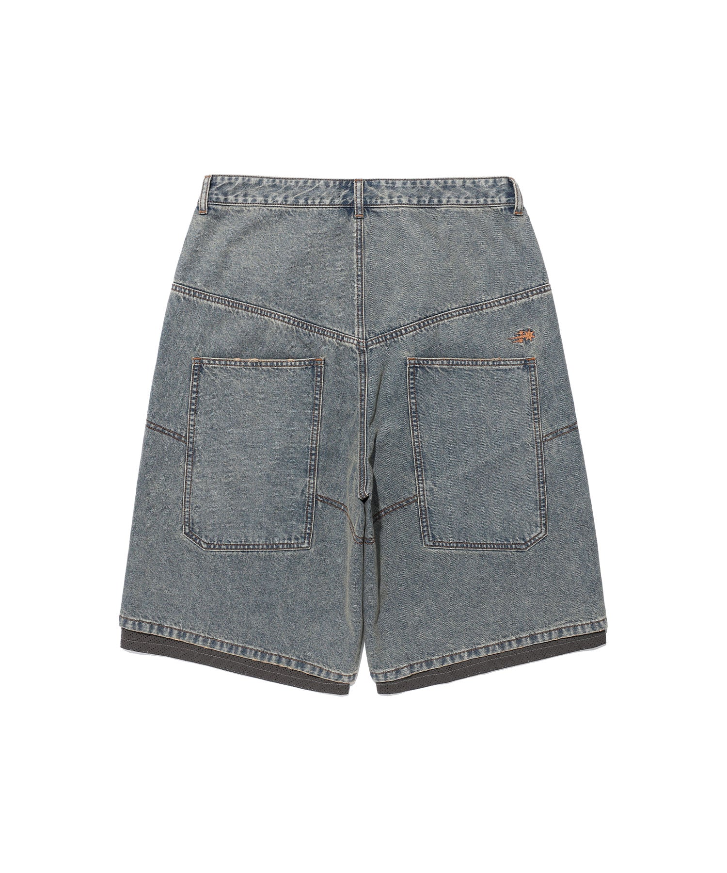Nice Ghost Club Layered Mesh Denim Shorts