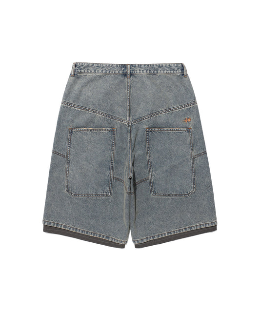 Nice Ghost Club Layered Mesh Denim Shorts