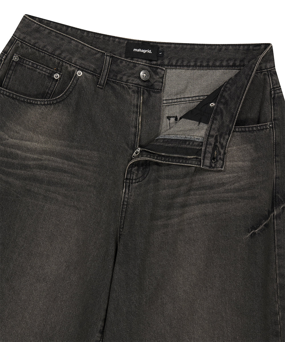Mahagrid Bermuda Domingo Denim Short in Black