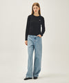 Marithé François Girbaud Women's Regular Logo Long Sleeve Tee Black