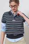 General Idea WOMAN Stripe Collar Half Knit