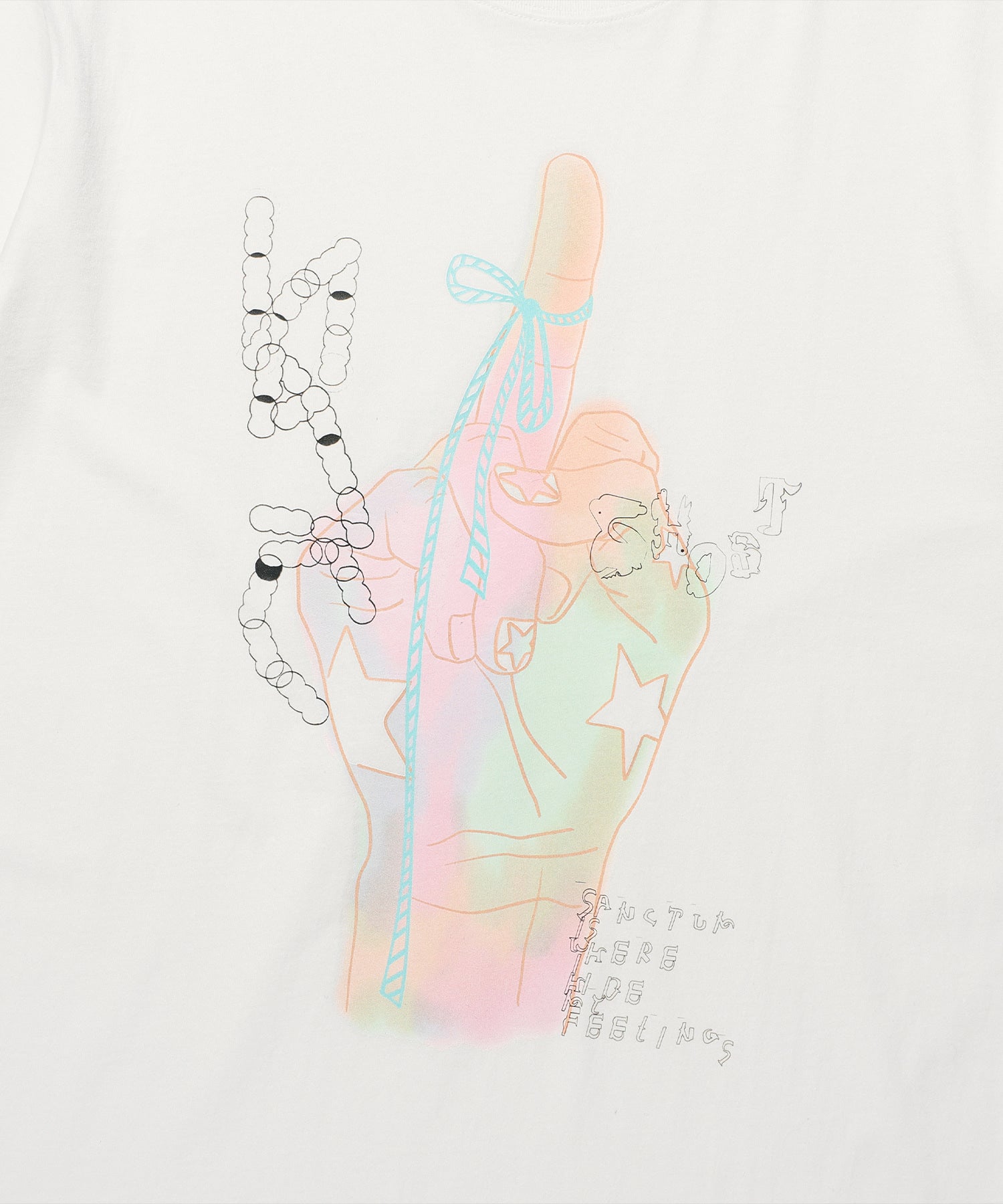 Nice Ghost Club Rainbow Finger Tee