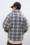General Idea UNISEX Warm Check Fleece Zip-Up Jumper