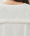 Marithé François Girbaud W PIN TUCK SAILOR HALF SLEEVE SHIRT white