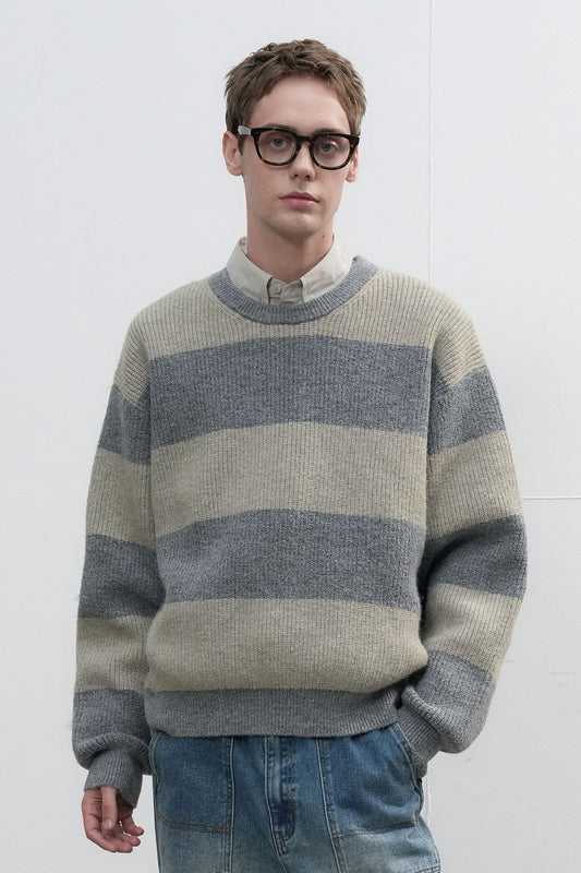 General Idea UNISEX Hachi Big Border Knit Pullover