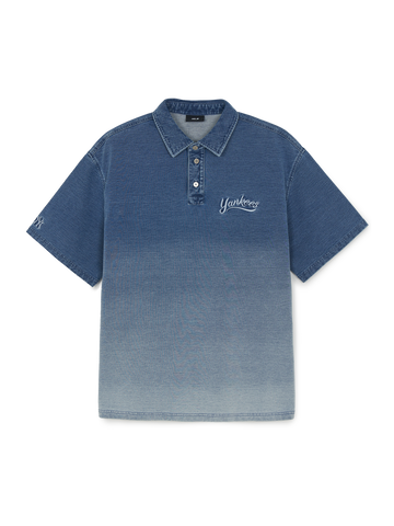 MLB Basic Small Logo Stretched Denim Polo Shirt