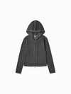 ADLV Woman Washed Rip Hoodie Zip Up
