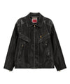 Bitter Cells Vintage Washing Leather Jacket - Black