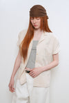 General Idea WOMAN Seersucker Collar Half Shirt