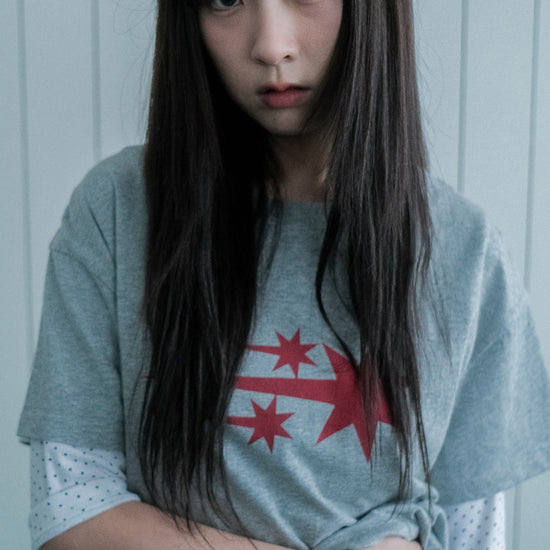 Nice Ghost Club 3star Big Crop Tee [Grey]
