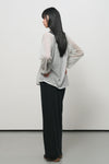 General Idea WOMAN Sheer Neck String Knit Pullover