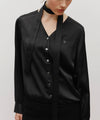 Marithé François Girbaud Women's V-Neck Tie Blouse