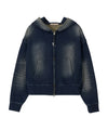 Bitter Cells Denim Washing Hood Zip Up - Blue
