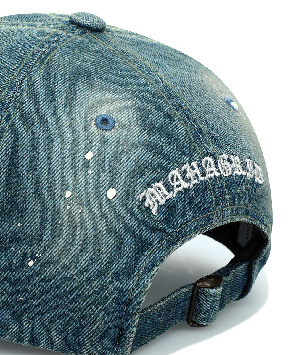 Mahagrid Washed Denim Cross Star Cap [Blue]