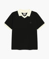 Marithé François Girbaud SMALL CLASSIC LOGO PK COLLAR POINT TEE ivory