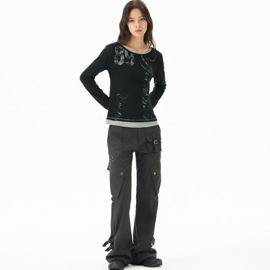 Mahagrid Utility Cargo Flare Pant [Charcoal]