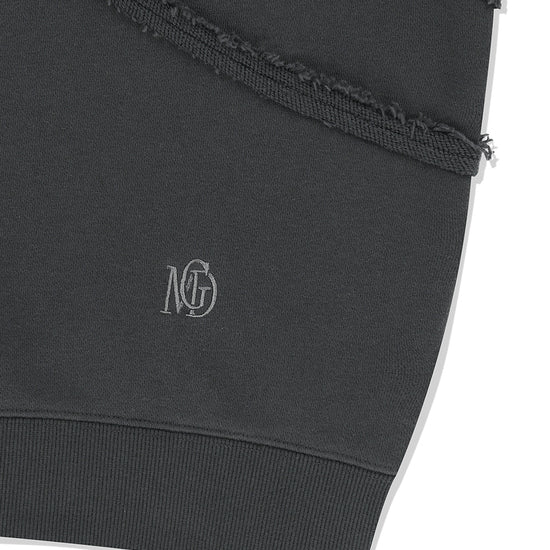 Mahagrid Cut Off One Shoulder Sweatshirt