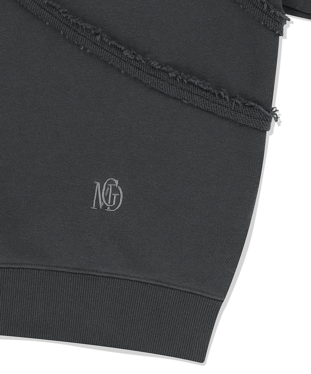 Mahagrid Cut Off One Shoulder Sweatshirt