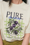 General Idea WOMAN Food Market Artwork Short Sleeve T-Shirt [OLIVE]