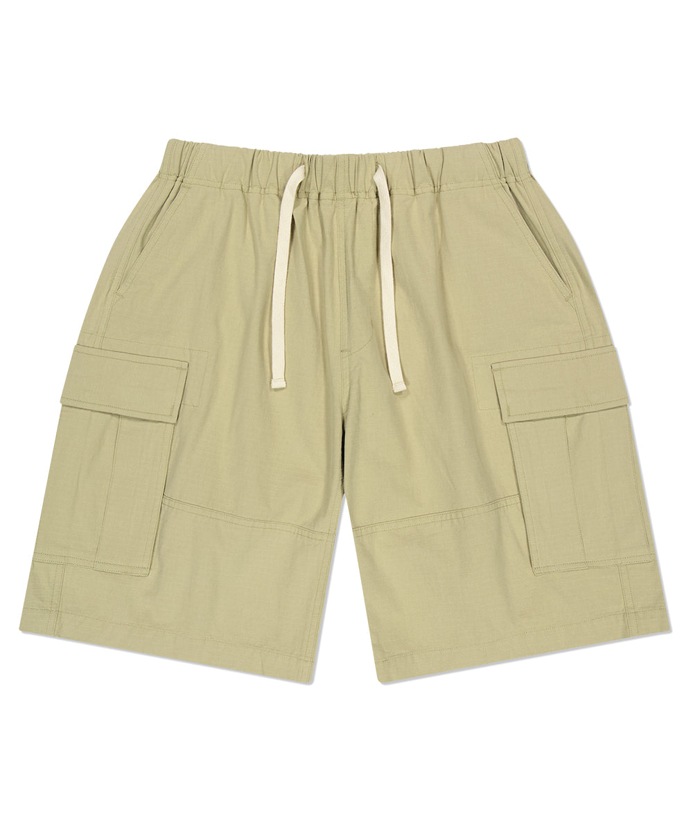 Mahagrid Washed Rip Stop Cargo Short [Beige]