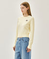 Marithé François Girbaud W SMALL CLASSIC LOGO CROP KNIT PULLOVER black