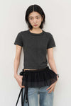 General Idea WOMAN Stripe Crew Neck Half Knit