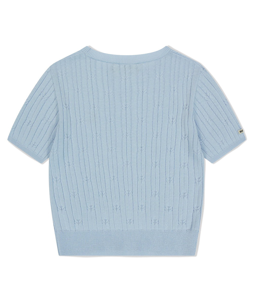 Mahagrid Cable Half Sleeve Knit