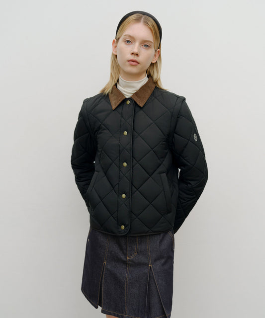 Marithé François Girbaud W Detachable Quilting Jacket Black